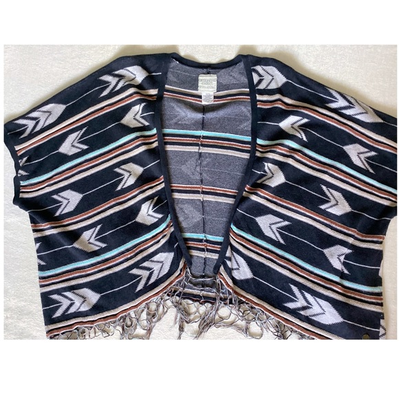 Designer’s Closet By Billabong Open Cardigan Woman’s Large Boho Tribal Print - Picture 2 of 8